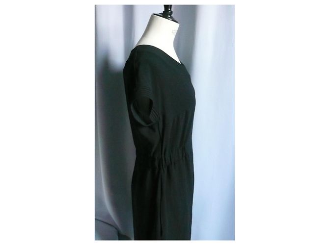Autre Marque COTELAC Schwarzes Midikleid zerknittert T-Typ1 Neuve - Ansicht 2