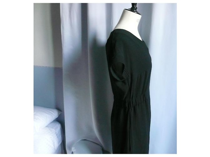 Autre Marque COTELAC Schwarzes Midikleid zerknittert T-Typ1 Neuve - Ansicht 4