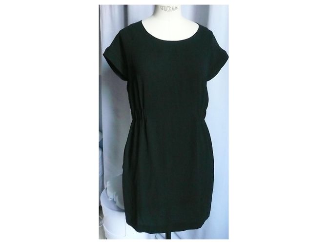 Autre Marque COTELAC Schwarzes Midikleid zerknittert T-Typ1 Neuve - Ansicht 6