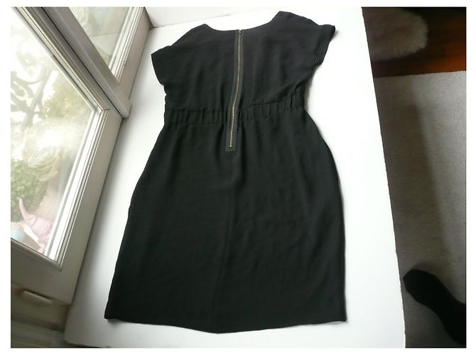 Autre Marque COTELAC Schwarzes Midikleid zerknittert T-Typ1 Neuve - Ansicht 8