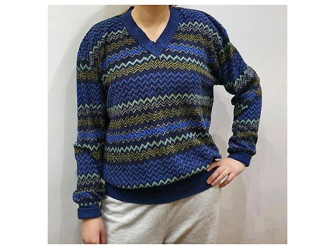 Missoni Vintage mehrfarbiger Pullover mit V-Ausschnitt - Ansicht 2