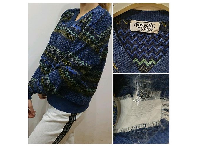 Missoni Vintage mehrfarbiger Pullover mit V-Ausschnitt - Ansicht 3