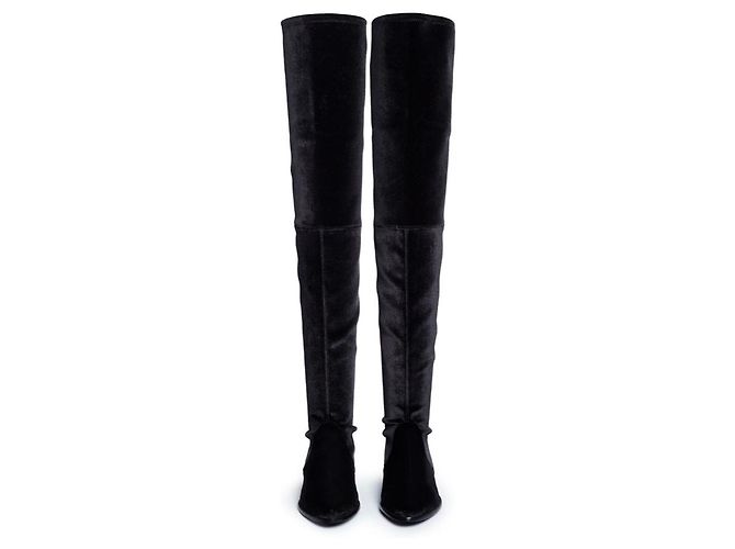 Botas Stuart Weitzman de terciopelo negro - vista 2