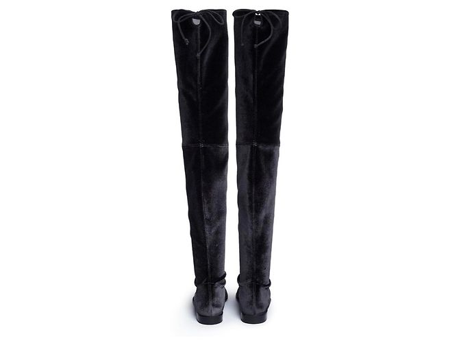 Botas Stuart Weitzman de terciopelo negro - vista 3