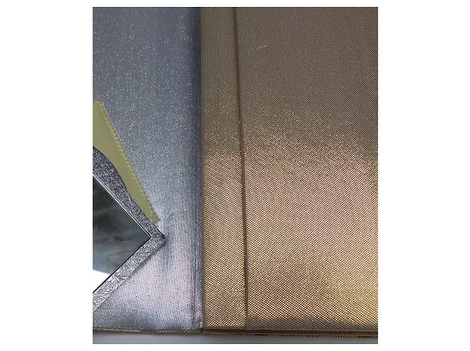 Autre Marque Clutch Saga Nishiki in seta dorata D'oro - vista 10