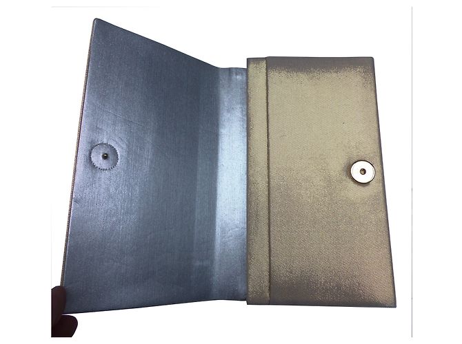 Autre Marque Clutch Saga Nishiki in seta dorata D'oro - vista 2