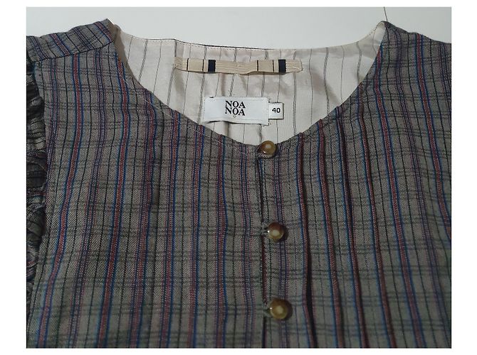Noa Noa Gingham Bluse Baumwolle Größe 40 Mehrfarben - Ansicht 2