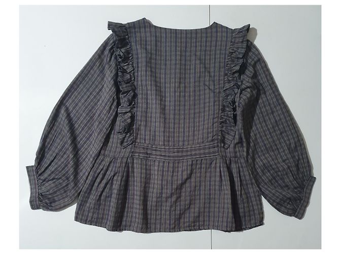 Noa Noa Gingham Bluse Baumwolle Größe 40 Mehrfarben - Ansicht 3