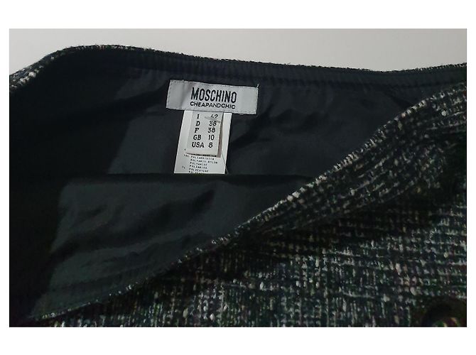 Falda Moschino Cheap And Chic de lana gris Multicolor - vista 4