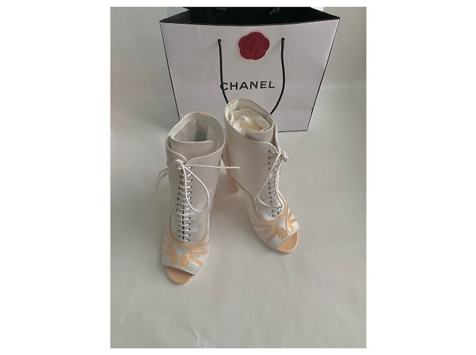 Botines Chanel de seda grises 38 - vista 2