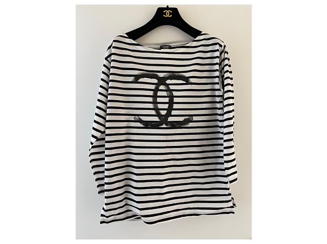 Cambon Chanel marinero Negro Blanco - vista 2