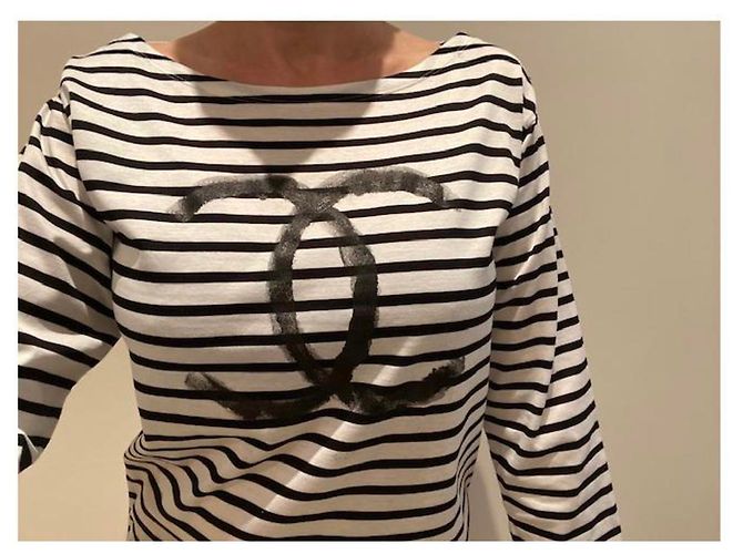 Cambon Chanel marinero Negro Blanco - vista 4