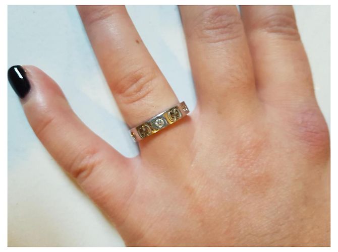 Gucci Icon Ring aus Weißgold mit Diamanten Größe 52 Silber - Ansicht 3