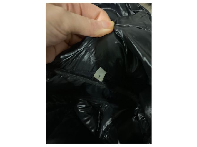 Abrigo Moncler Negro de Piel - vista 5
