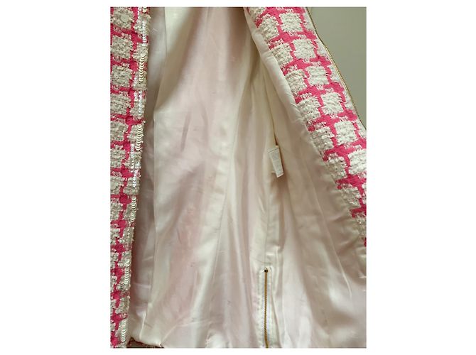 Chanel Paradejacke 95 Claudia schiffer Pink Weiß Beige - Ansicht 8