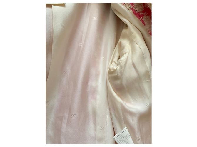 Chanel Paradejacke 95 Claudia schiffer Pink Weiß Beige - Ansicht 9
