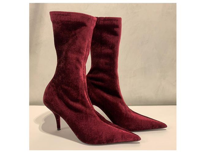 Balenciaga Messer Samt Stiefeletten Lila - Ansicht 10