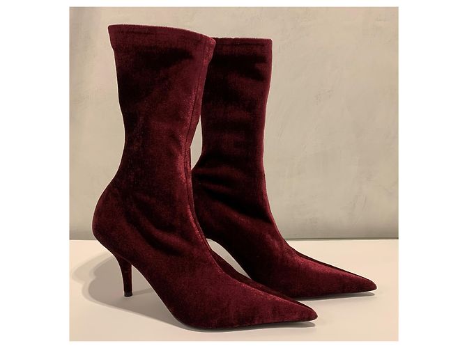 Balenciaga Messer Samt Stiefeletten Lila - Ansicht 11