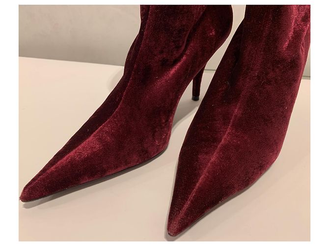 Balenciaga Messer Samt Stiefeletten Lila - Ansicht 13
