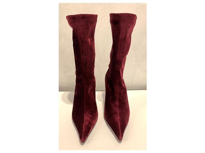 Balenciaga Messer Samt Stiefeletten Lila - Ansicht 3