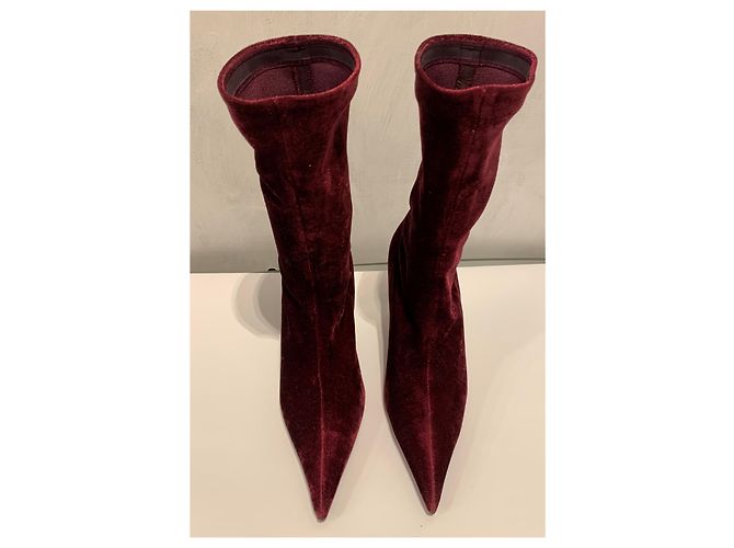 Balenciaga Messer Samt Stiefeletten Lila - Ansicht 4