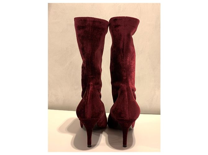Balenciaga Messer Samt Stiefeletten Lila - Ansicht 5