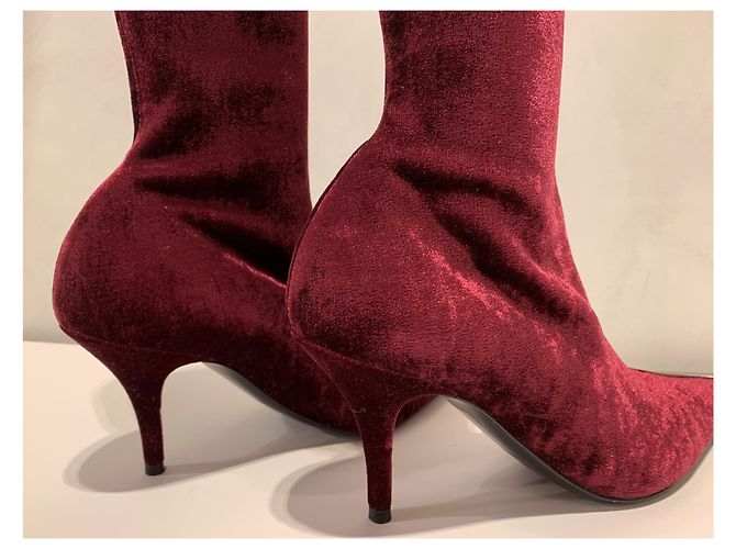 Balenciaga Messer Samt Stiefeletten Lila - Ansicht 6