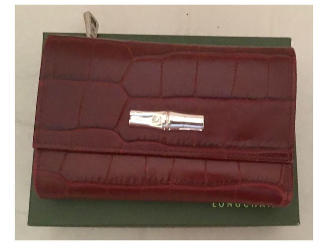Roseau Longchamp CROCO HORTENSIA SHAKED Kalbsleder BEGLEITER Pflaume - view 4