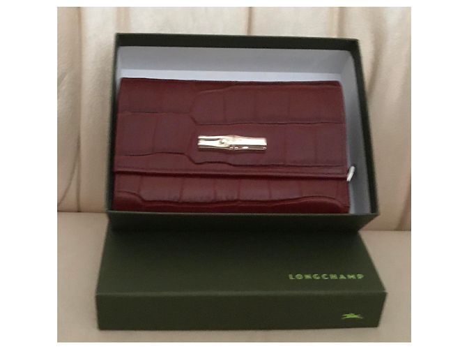 Roseau Longchamp CROCO HORTENSIA SHAKED Kalbsleder BEGLEITER Pflaume - view 7