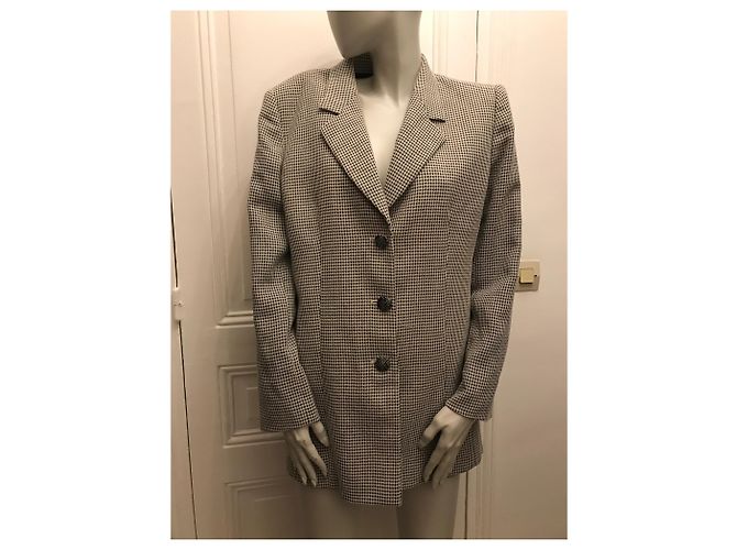 Valentino Houndstooth Wool Jacket Black and White - view 2