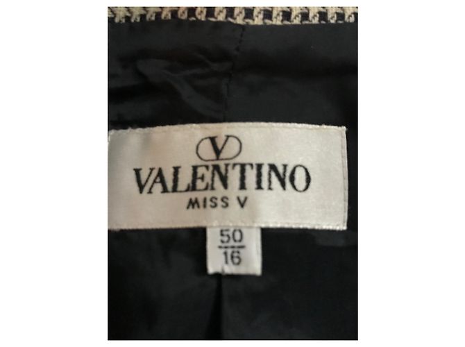 Valentino Houndstooth Wool Jacket Black and White - view 5