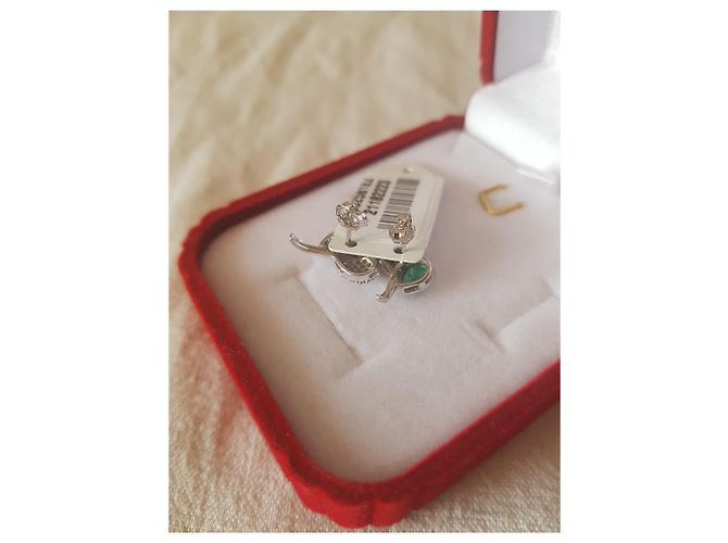 Autre Marque Orecchini in oro 18k con smeraldi e diamanti Bianco - vista 5