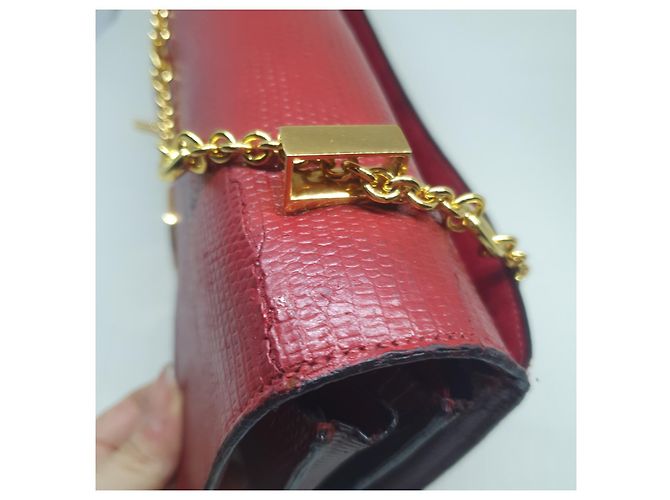 Hermès Handtasche aus Lizard Leder Rot - Ansicht 2