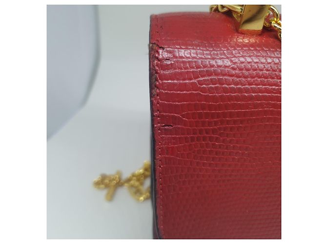 Hermès Handtasche aus Lizard Leder Rot - Ansicht 3