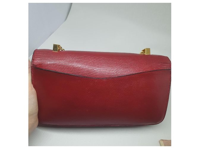 Hermès Handtasche aus Lizard Leder Rot - Ansicht 4