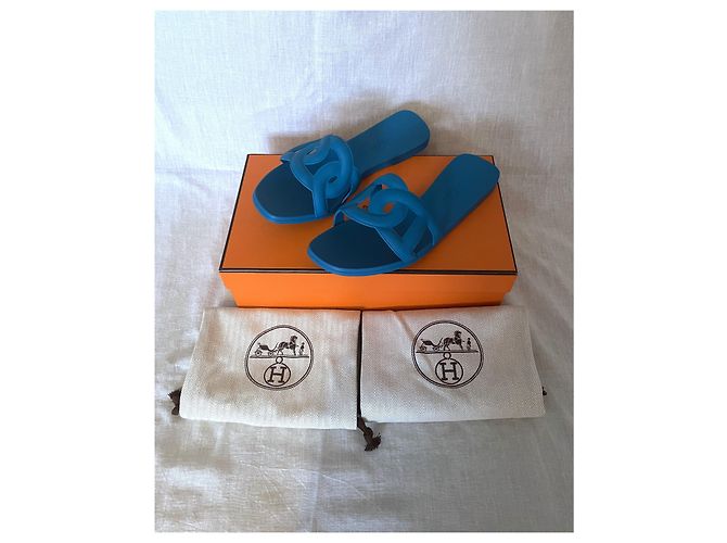 Hermès Aloha Sandalen Blau - Ansicht 2