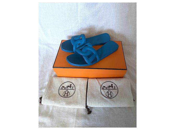 Hermès Aloha Sandalen Blau - Ansicht 3
