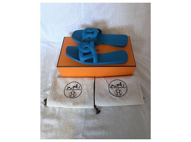 Hermès Aloha Sandalen Blau - Ansicht 4
