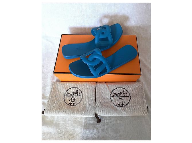 Hermès Aloha Sandalen Blau - Ansicht 5