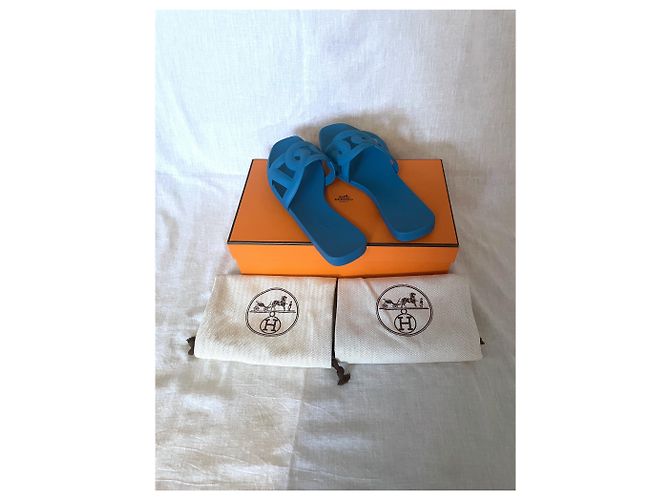 Hermès Aloha Sandalen Blau - Ansicht 6