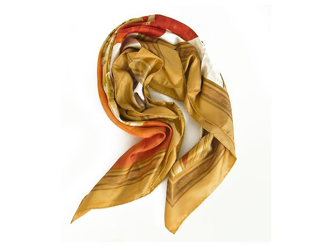 Sciarpa di seta quadrata grande con stampa angeli multicolor Genny Multicolore - vista 4