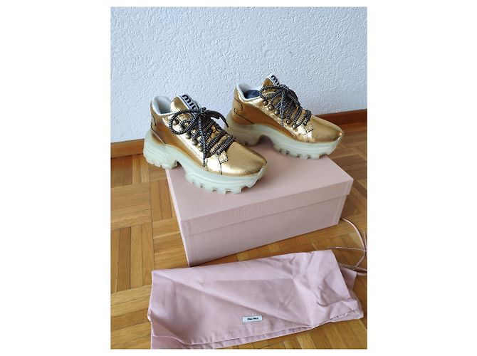 SNEAKERS MIU MIU ORO CHUNKY MAXI SUOLA - vista 2
