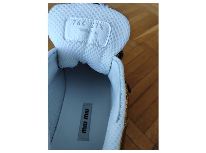 SNEAKERS MIU MIU ORO CHUNKY MAXI SUOLA - vista 3