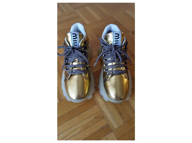SNEAKERS MIU MIU ORO CHUNKY MAXI SUOLA - vista 4
