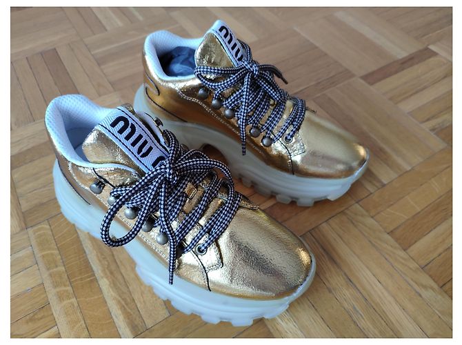 SNEAKERS MIU MIU ORO CHUNKY MAXI SUOLA - vista 8