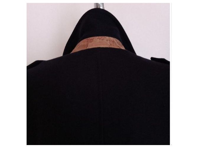 Autre Marque Navy blue lined-breasted jacket coat Dark blue - view 6