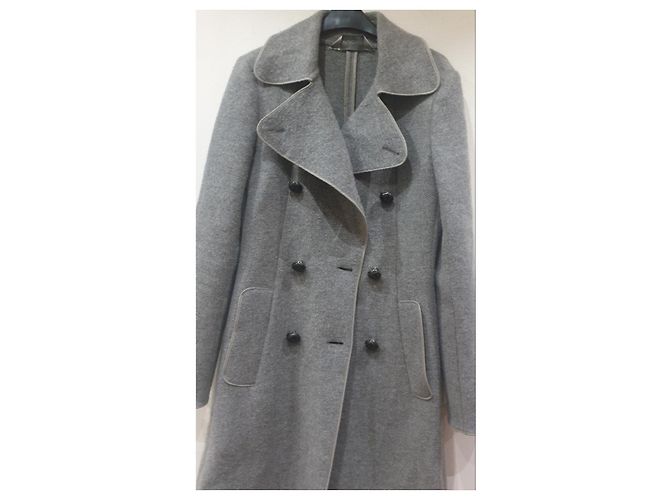Abrigo sportmax gris con botonadura forrada - vista 11