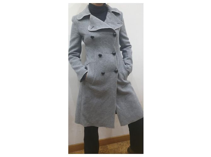 Abrigo sportmax gris con botonadura forrada - vista 3