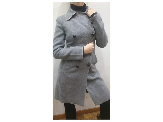 Abrigo sportmax gris con botonadura forrada - vista 7