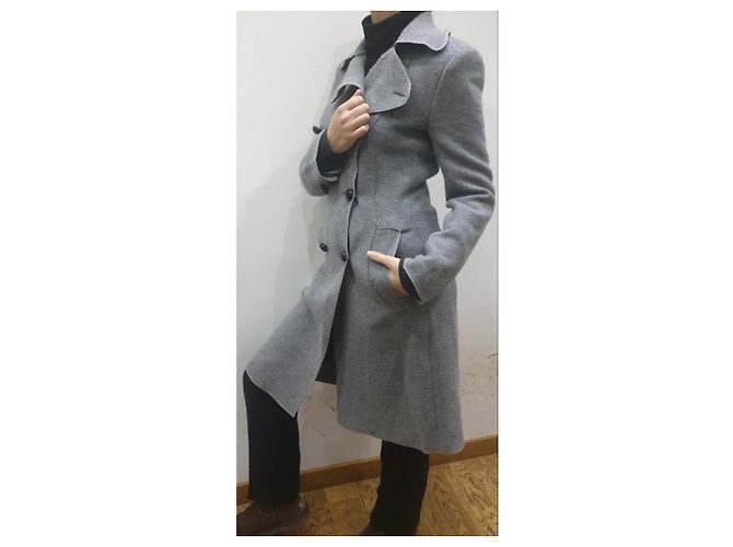 Abrigo sportmax gris con botonadura forrada - vista 8